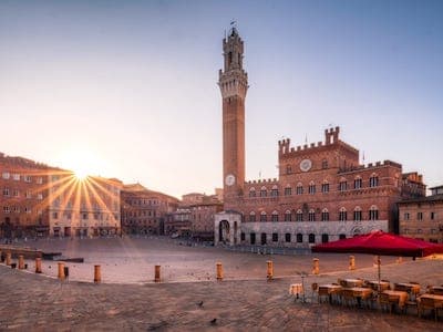 Piazza Il Campo Siena Italy Sunrise