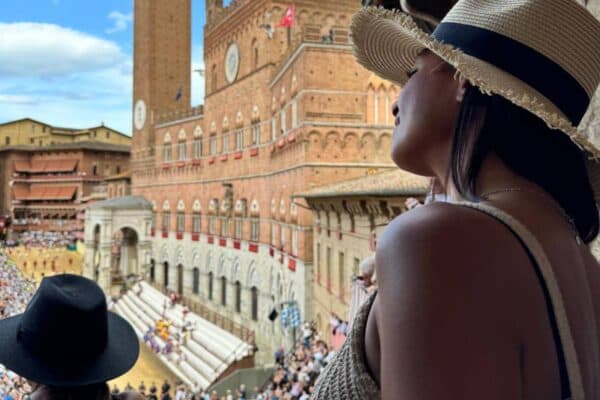 palio di siena view from the balcony