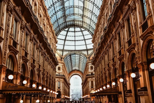 milan galleria vittorio emanuele ii shopping arcade glass dome