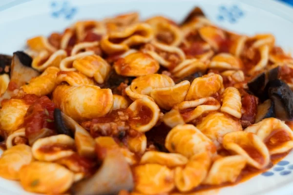 orecchiette eggplant ragu puglia traditional pasta